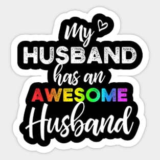 My husband has an awesome husband LGBT Gay Wedding Sticker